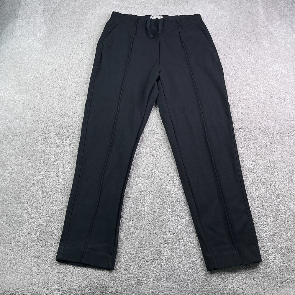 Everlane Dream Pant Women Medium Black Pintuck Elastic Waist Pull On Tapered